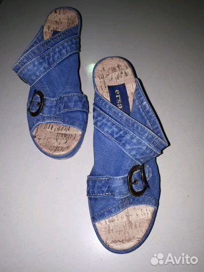 Сабо джинсовое