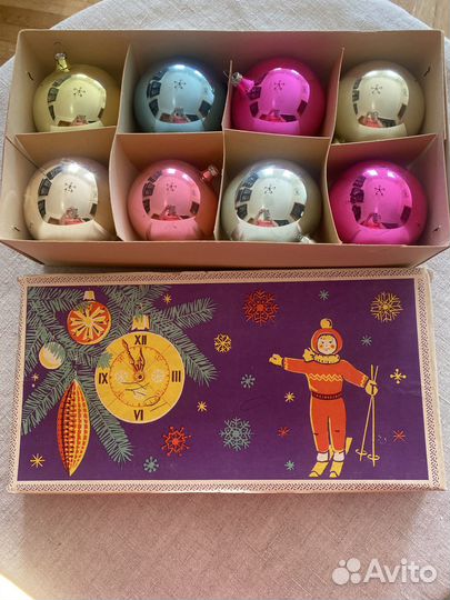 Елочные игрушки стекло СССР много разных