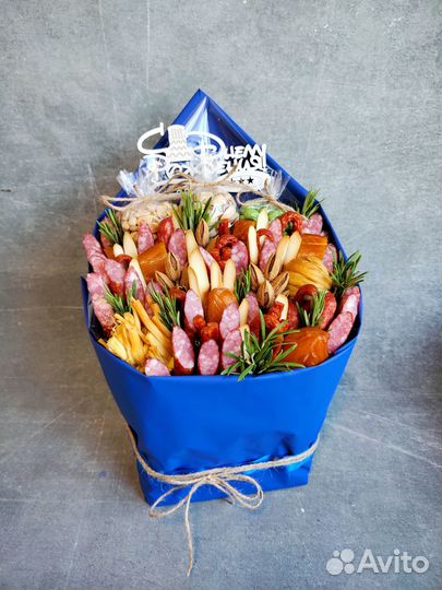 Мужской букет, колбасный букет, ореховый