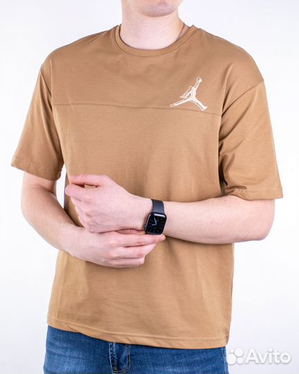 Футболка хлопковая Nike (8265) (XL, Бежевый)