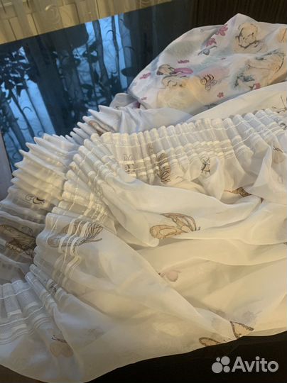 Штора в детскую с бабочкам и мшками