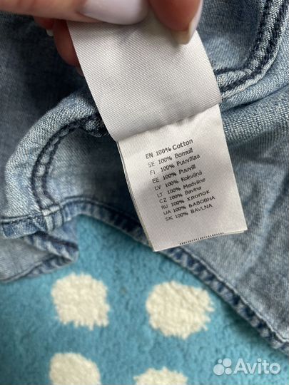 Джинсовая рубашка для мальчика 122 128