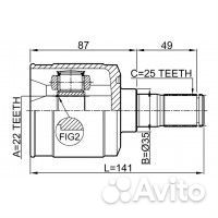 ШРУС внутренний 22x35x25 (hyundai accent/verna 199