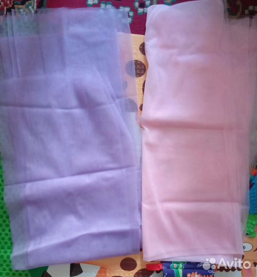 Ленты 2шт по 10м и фатин 2шт по 10м разных цветов