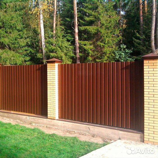 Секционный забор из профнастила в Торопце