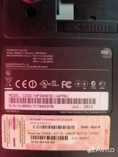 Ноутбук Samsung np300e5c