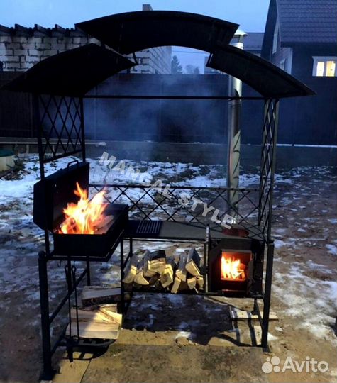 Мангал с крышей