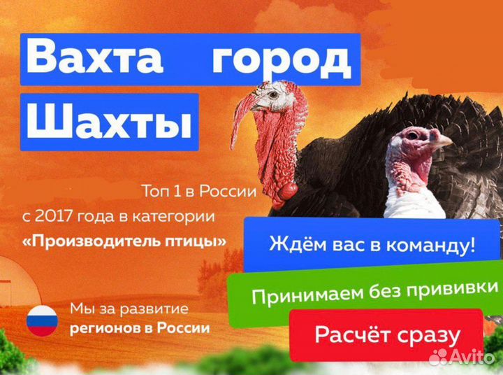 Упаковка/разделка индейки вахтовым метод