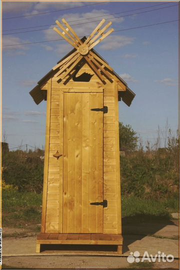 Дачный туалет с декором и установкой атя 513