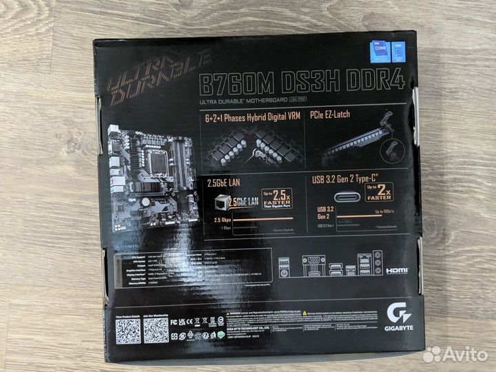 Матер. плата Gigabyte B760M ds3h ddr4