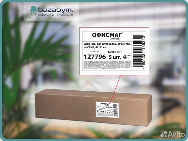 Блокноты для флипчарта в клетку, 5 штук по 20 лист