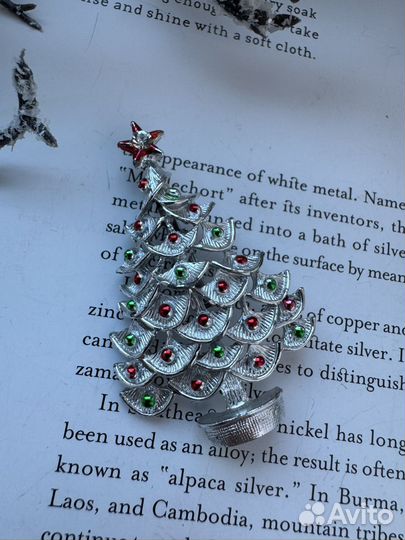 Винтажная брошь Елочка