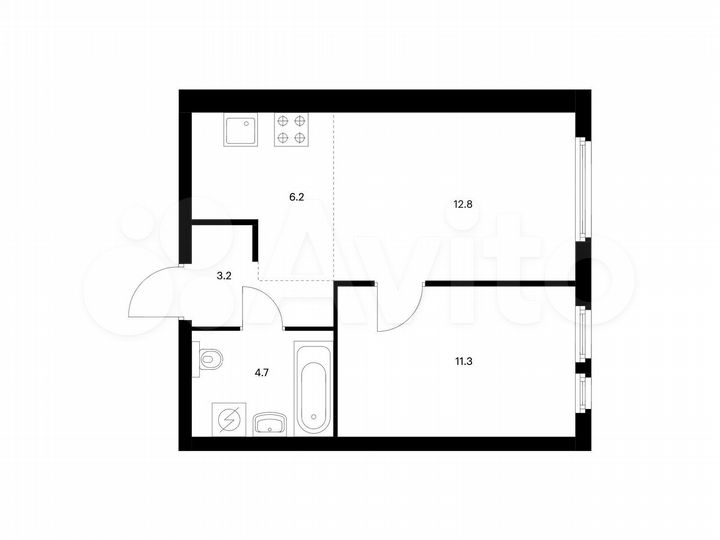 2-к. квартира, 38,2 м², 28/32 эт.