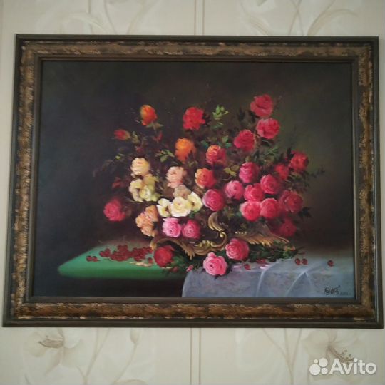 Картина маслом на холсте натюрморт 900х700мм