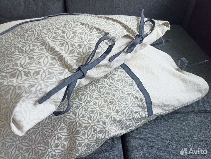 Комплект льняных наволочек на подушки, новые