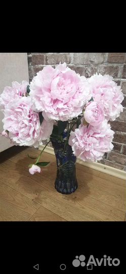 Ваза хрустальная синяя