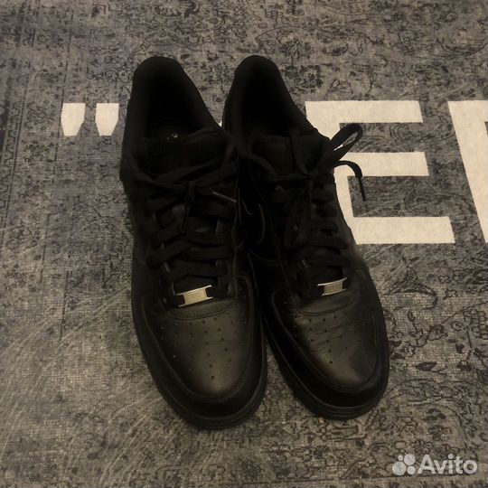 Кроссовки nike air force 1 black черные оригинал