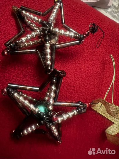 Винтажная советская стеклян. ёл. игр.Звезда, 1950