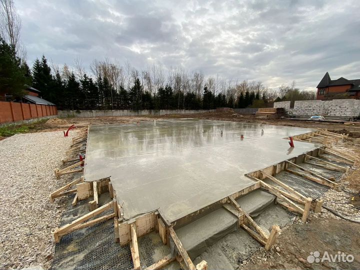 Отмостка Заливка фундамента Бетонные работы