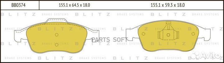 Blitz BB0374 Колодки тормозные дисковые передние