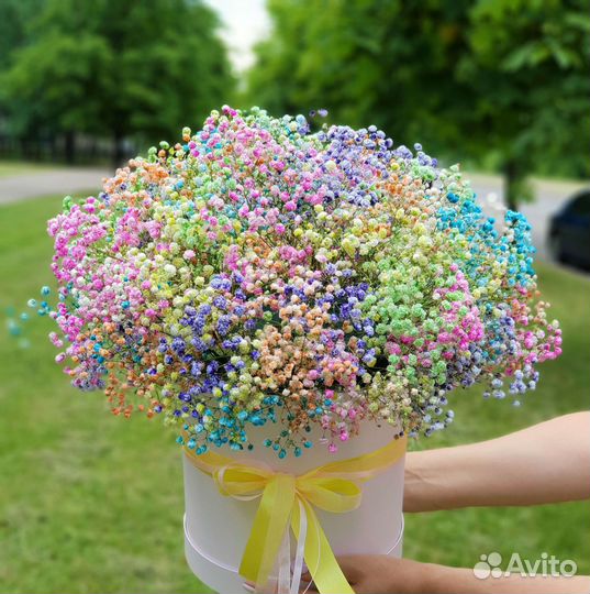 Композиции из Гипсофилы в Коробках. Цветы