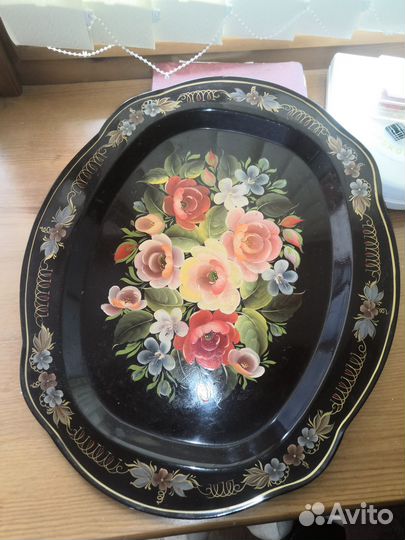 Жостовский поднос, хохлома шкатулка СССР