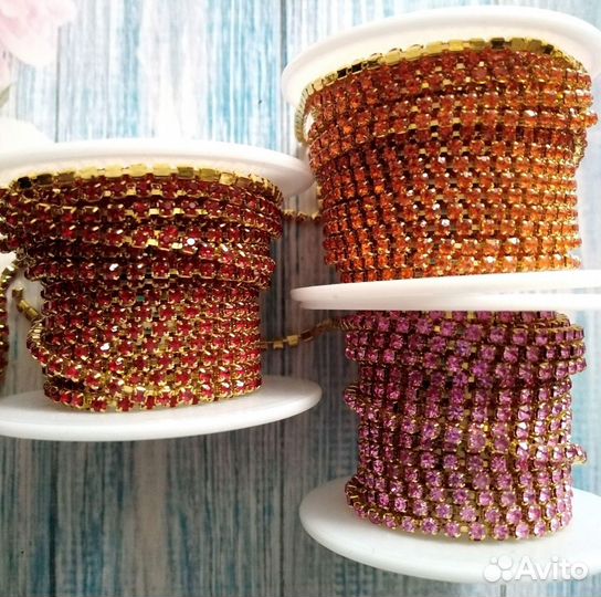 Стразовые цепочки.Стразы.Камни.Кабашоны