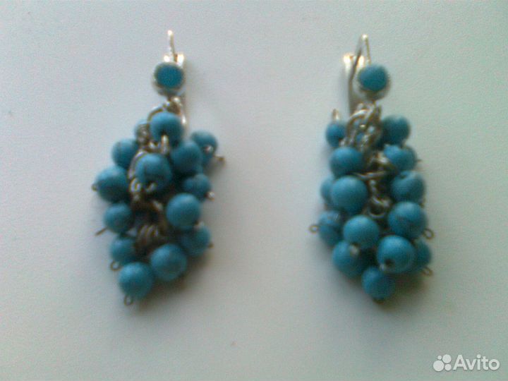 Серьги бирюза