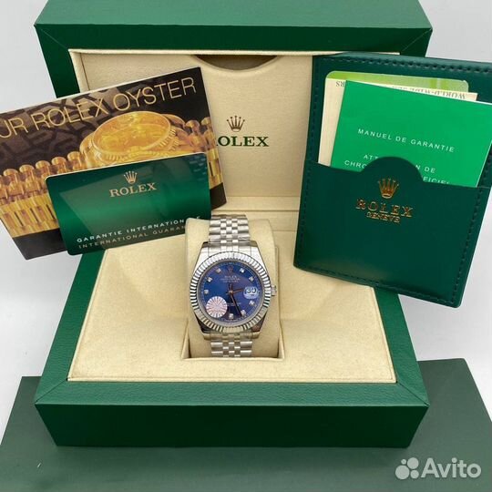 Мужские часы Rolex Oyster DateJust синие