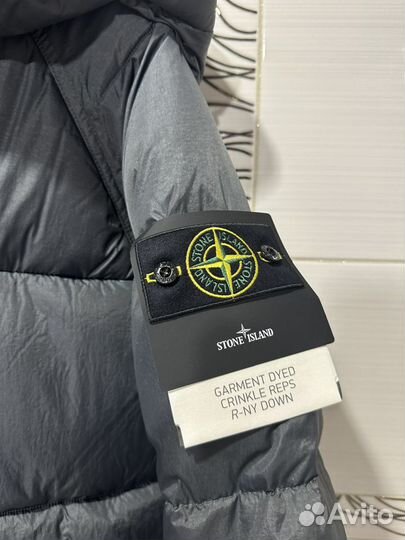 Stone island зимний пуховик crinkle reps оригинал