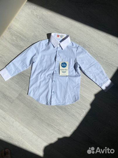 Рубашка для мальчика 98 button blue