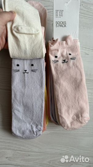 Новые носки H&M для девочки комплект набор 5 пар