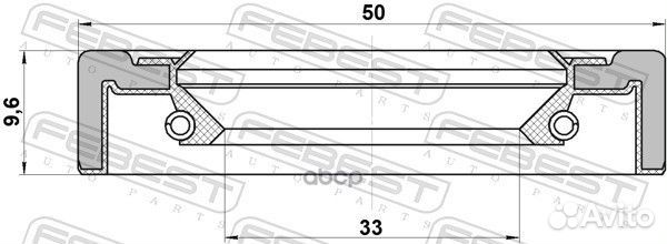 Сальник передней полуоси 35X50X9.5 TOS003 Febest