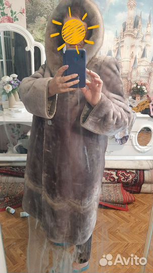 Шуба мутоновая с норкой 56-58
