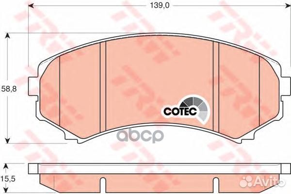 Колодки тормозные дисковые перед GDB3246 TRW