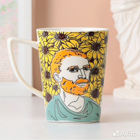 Кружка керамическая «Подсолнухи», 420 мл