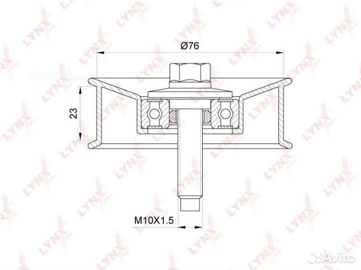 Lynxauto PB-7236 Ролик обводной приводного ремня