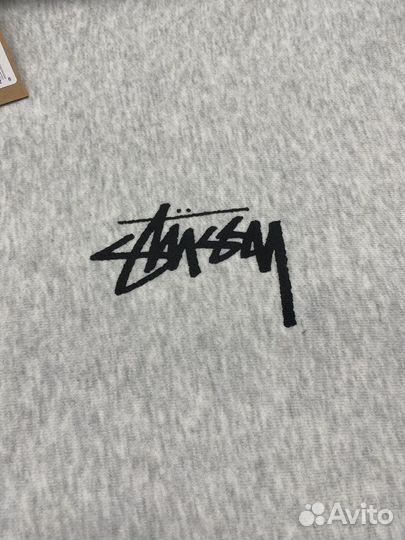 Худи stussy plush серого цвета S,M,L,XL