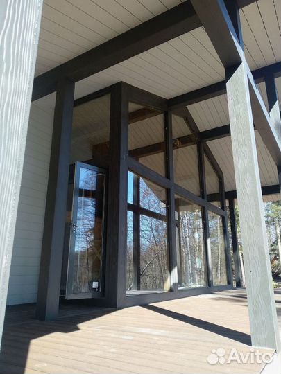 Безрамное остекление фахверков, каркасных домов