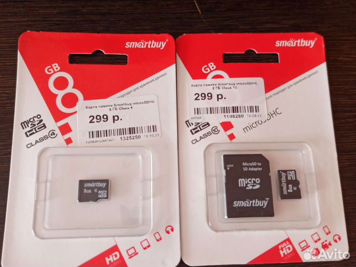 Карты памяти MicroSD 8gb