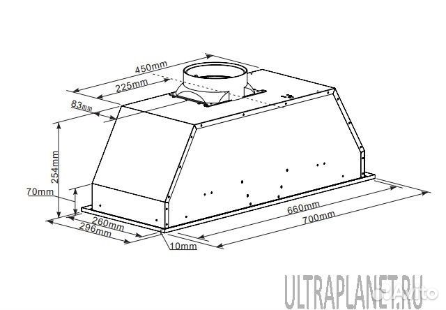 Встраиваемая вытяжка Maunfeld Crosby Light 70 inox