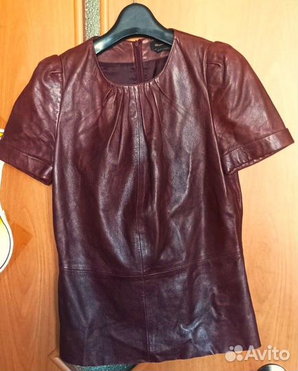 Кожаная рубашка / блузка Massimo Dutti XS