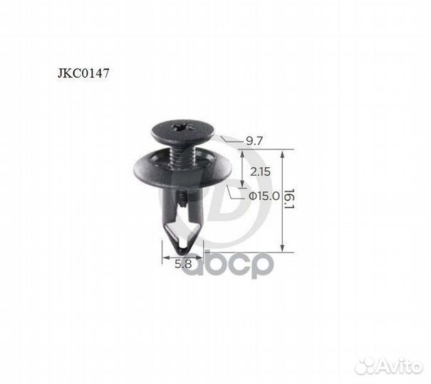 Клипса крепежная (уп.10шт) JKC0147 Just Drive