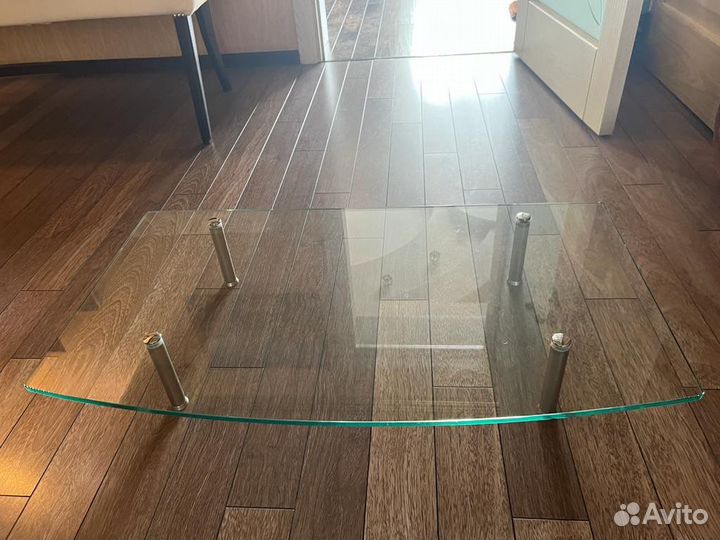 Полка под телевизор стеклянная