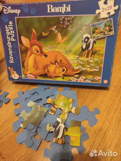 Пазлы ravensburger disney Бемби, 2 в 1