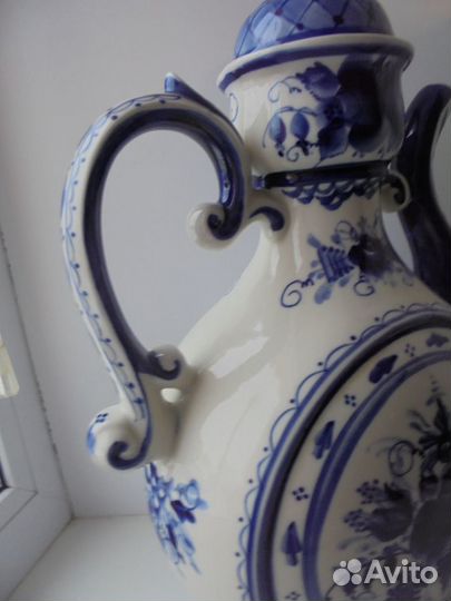 Фарфор Гжель Кувшин Восточный авторск раб 39 см