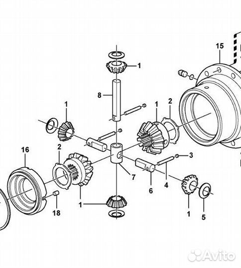 87542787 Дифференциал экскаватора погрузчика