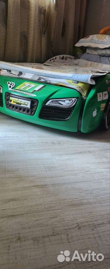 Кровать машинка + полка +матрас