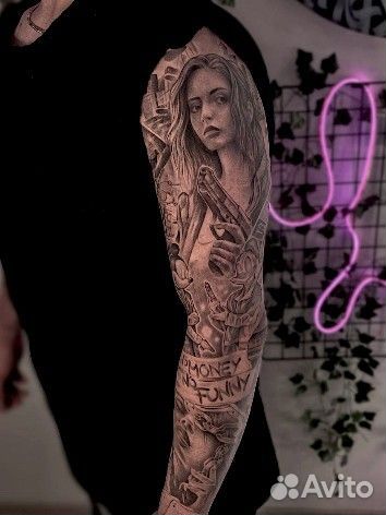 Тату с чёткими контурами. Плати долями