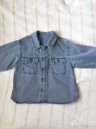 Джинсовая рубашка zara 86 размер